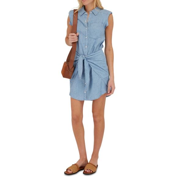 Veronica Beard Allison Lakeshore Stretch Linen Shirt Dress Size 8 - Picture 1 of 11